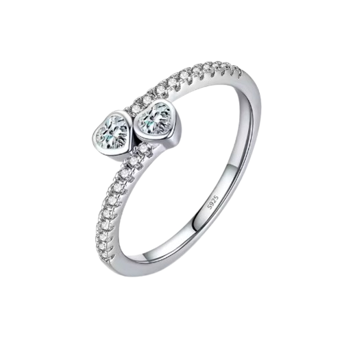 Pierścionek  "Twinheart" - Srebro 925